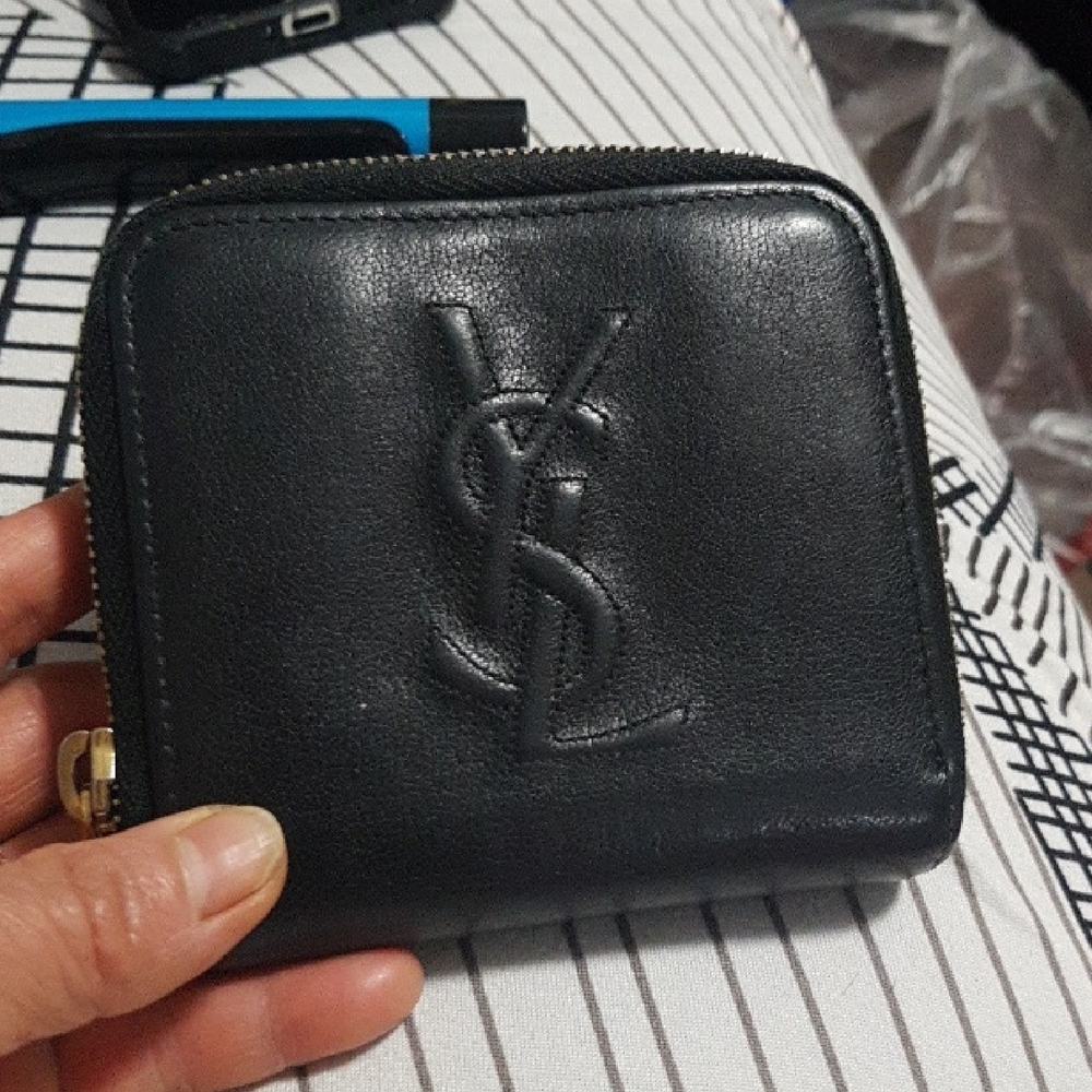 YSL Black Leather compact  Wallet